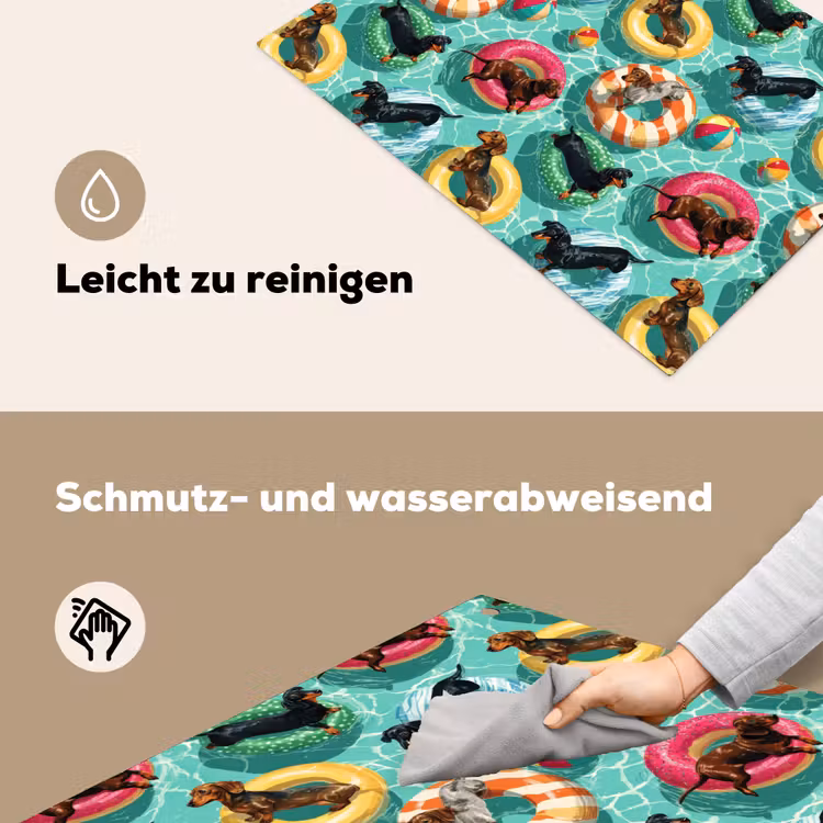 Teckels - Zwembad - Kleurrijk Inductie beschemer met haakjes klein 777 -ky-schoon-de