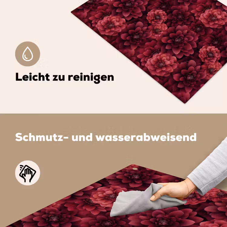 Dahlias - Bloemen - Rood Inductie beschemer met haakjes klein 777 -ky-schoon-de