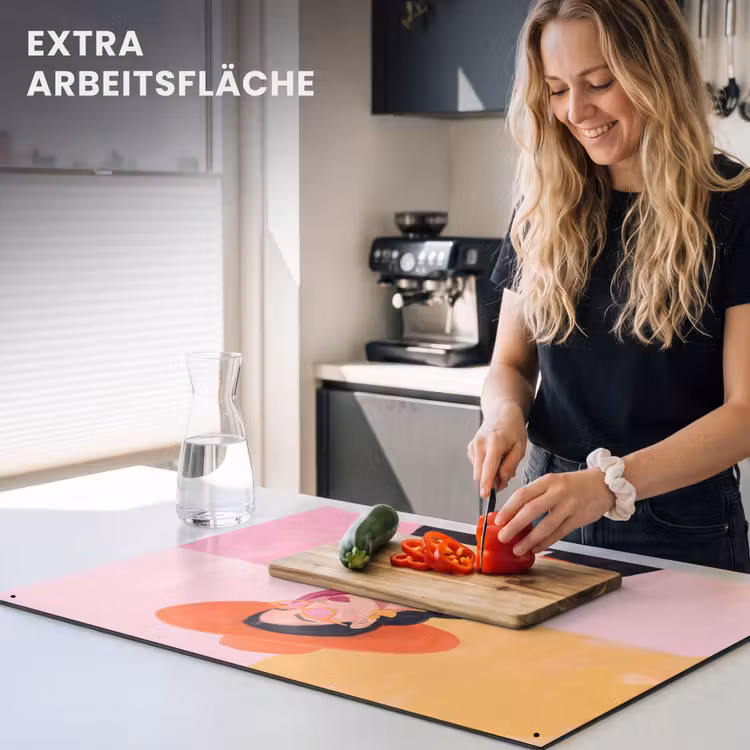 Vrouw - Hoed - Mode - Modern - Oranje Inductie beschemer met haakjes klein -ky-usp-de