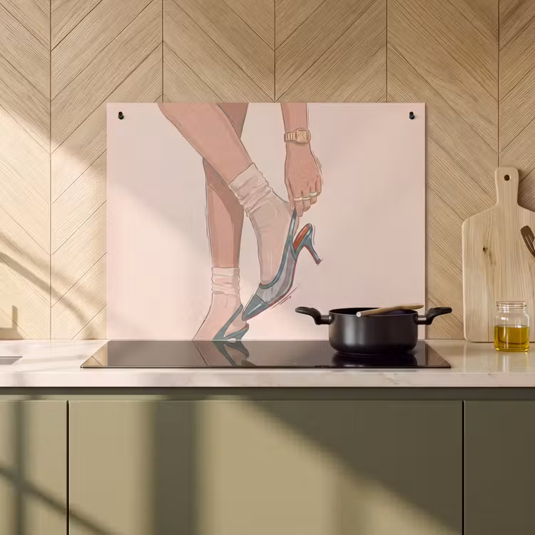 Vrouw - Schoen - Mode - Lifestyle - Groen Inductie beschemer met haakjes klein -sfeer2