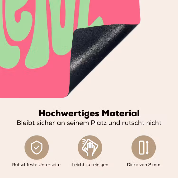Grateful - Groen - Grafisch - Vloeiend Inductie beschemer met haakjes klein -ky-onderkant-de