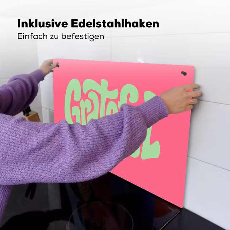 Grateful - Groen - Grafisch - Vloeiend Inductie beschemer met haakjes klein -ky-ophangen-de