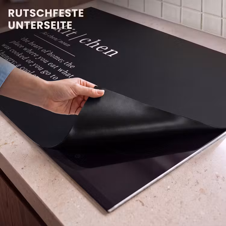 2-in-1 Herdabdeckplatte & Spritzschutz - Das Herz des Hauses - Hart van het Huis Inductie beschemer met haakjes klein