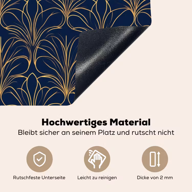 Deco - Waaier - Blauw Inductie beschemer met haakjes klein 777 -ky-onderkant-de