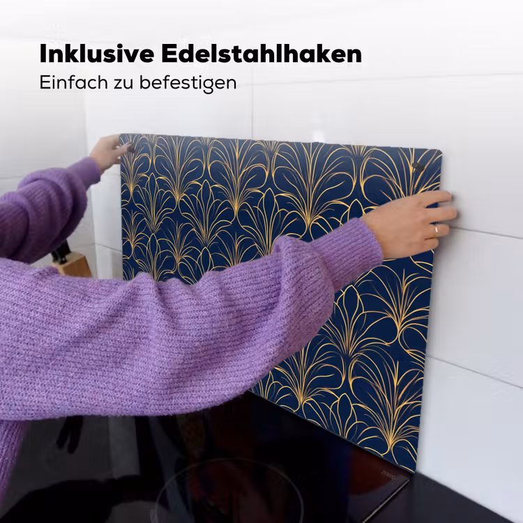 Deco - Waaier - Blauw Inductie beschemer met haakjes klein 777 -ky-ophangen-de