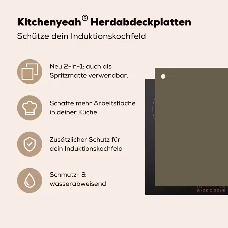 Deep - Khaki - Groen Inductie beschemer met haakjes klein 777 -ky-usp-de