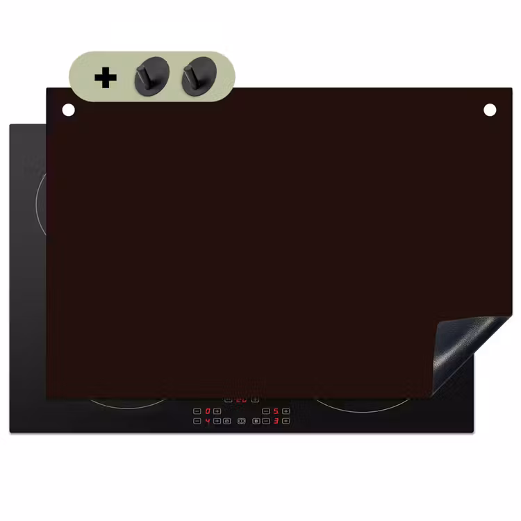 Deep - Obsidian - Bruin Inductie beschemer met haakjes klein 777 -3d