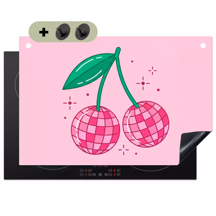 Decoratie - Disco-bal - Feest - Roze Inductie beschemer met haakjes klein -3d