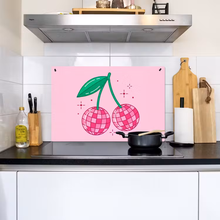 Decoratie - Disco-bal - Feest - Roze Inductie beschemer met haakjes klein -sfeer2
