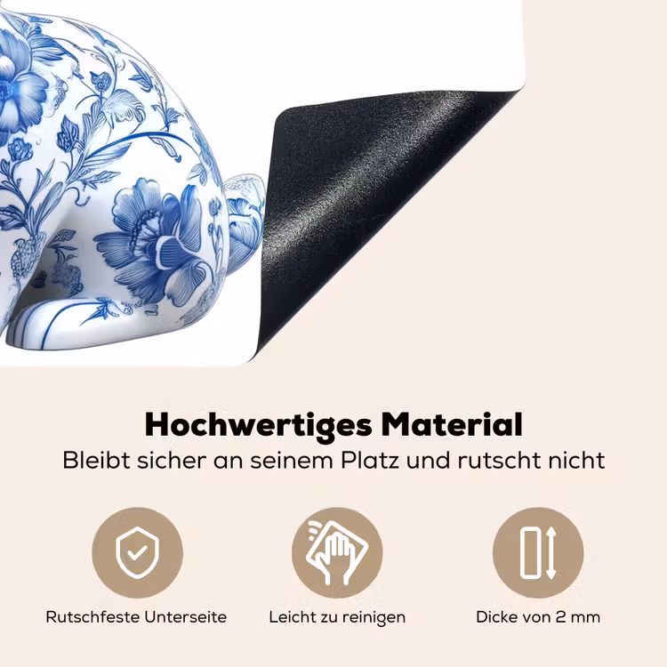 Delftsblauw - Haasje - Wit Inductie beschemer met haakjes klein -ky-onderkant-de