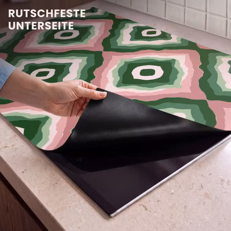 2-in-1 Herdabdeckplatte & Spritzschutz - Design - Organisch - Farbenfroh - Ontwerp - Organisch - Kleurrijk Inductie beschemer met haakjes klein 777