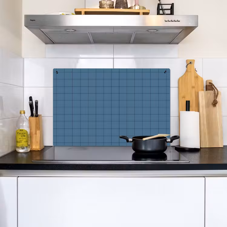 Ruiten - Geometrisch - Blauw Inductie beschemer met haakjes klein 777 -sfeer2