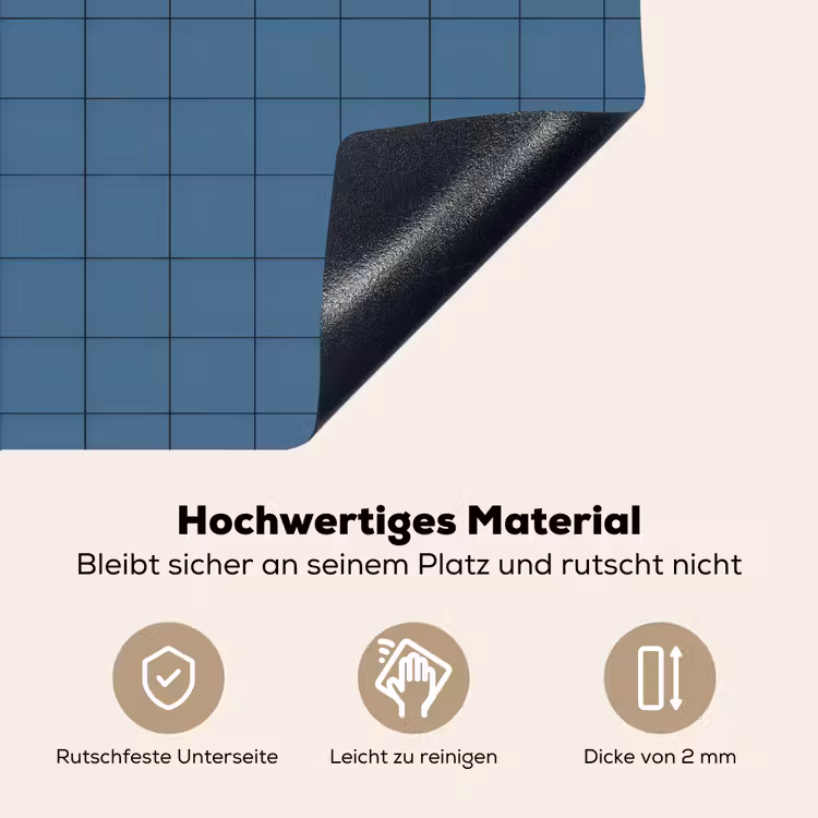 Ruiten - Geometrisch - Blauw Inductie beschemer met haakjes klein 777 -ky-onderkant-de