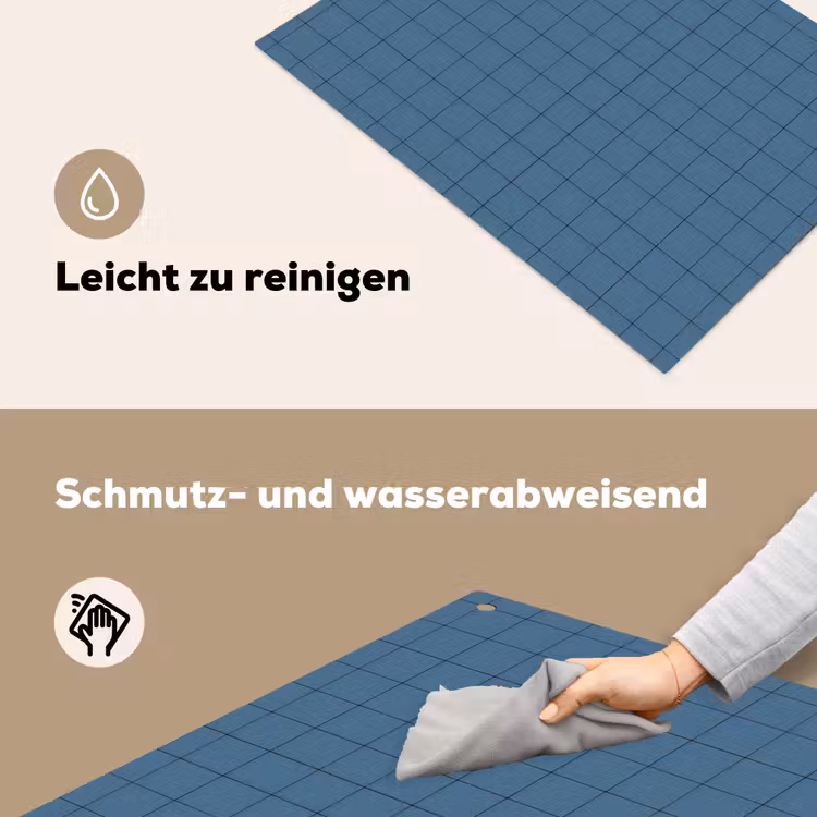 Ruiten - Geometrisch - Blauw Inductie beschemer met haakjes klein 777 -ky-schoon-de