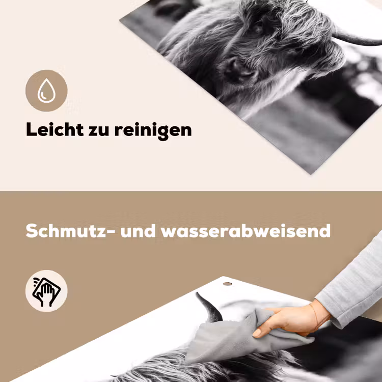 2-in-1 Herdabdeckplatte & Spritzschutz - Die Kontraste der Highlands - Contrasten van de Hooglanden Inductie beschemer met haakjes klein