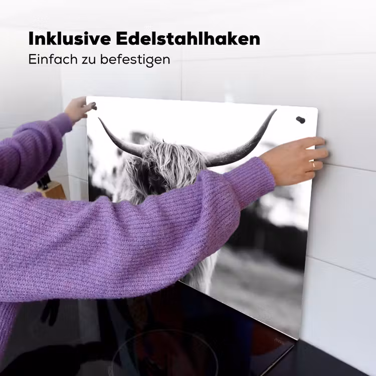 2-in-1 Herdabdeckplatte & Spritzschutz - Die Kontraste der Highlands - Contrasten van de Hooglanden Inductie beschemer met haakjes klein