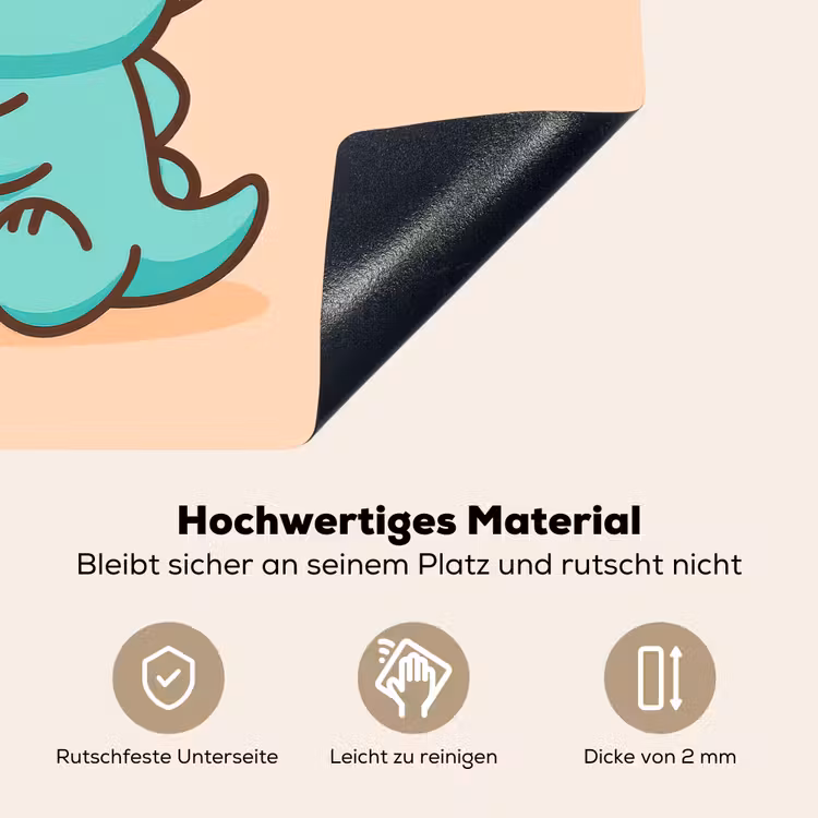 2-in-1 Herdabdeckplatte & Spritzschutz - Dino - Boba - kawaii - Orange — 4