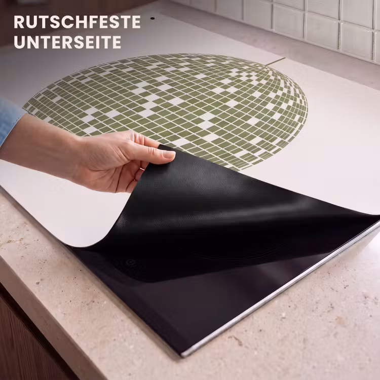 Disco - Bal - Groen - Abstract - Modern Inductie beschemer met haakjes klein -ky-onderkant-de