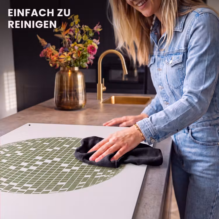 Disco - Bal - Groen - Abstract - Modern Inductie beschemer met haakjes klein -ky-schoon-de