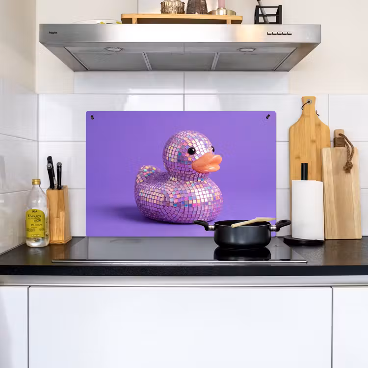 Disco - Eend - Paars Inductie beschemer met haakjes klein -sfeer2