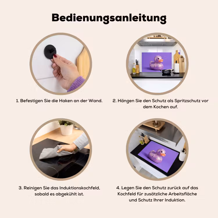 Disco - Eend - Paars Inductie beschemer met haakjes klein -ky-gebruik-de