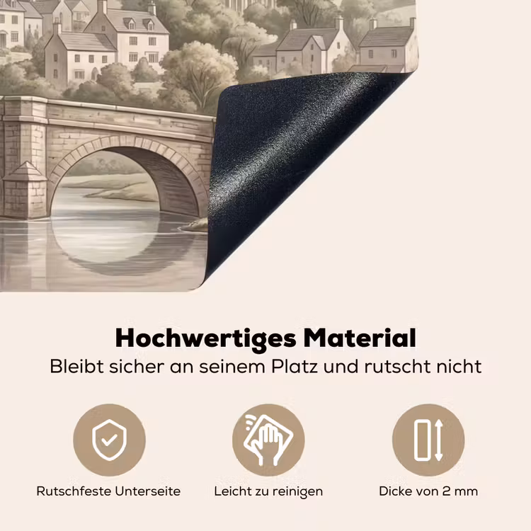 Dorp - Brug - Uitzicht - Groen Inductie beschemer met haakjes klein -ky-onderkant-de