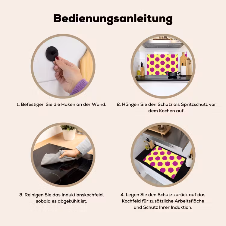 Dots - Klassiek - Geel Inductie beschemer met haakjes klein 777 -ky-gebruik-de