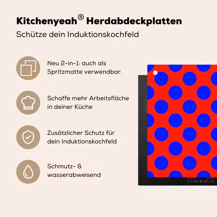 Dots - Klassiek - Rood Inductie beschemer met haakjes klein 777 -ky-usp-de
