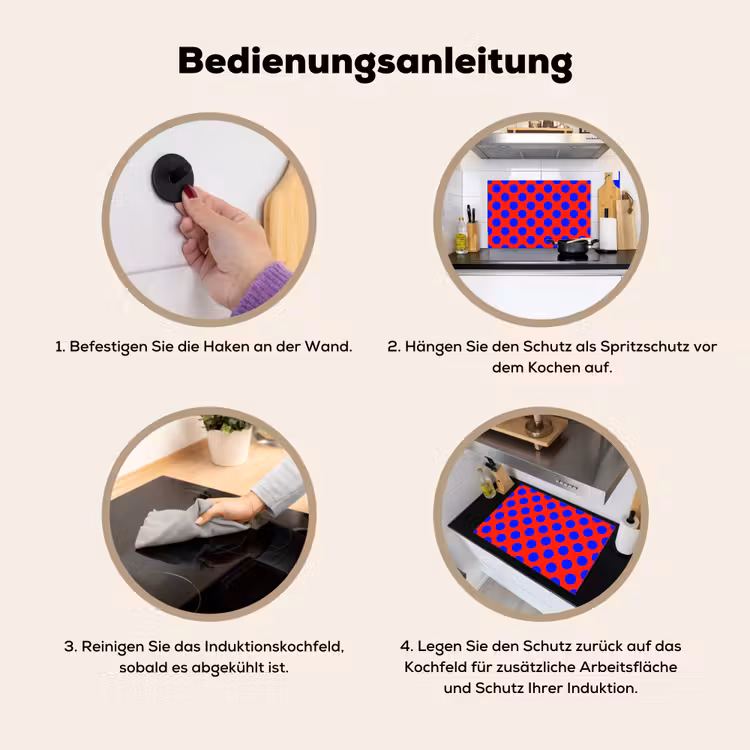 Dots - Klassiek - Rood Inductie beschemer met haakjes klein 777 -ky-gebruik-de