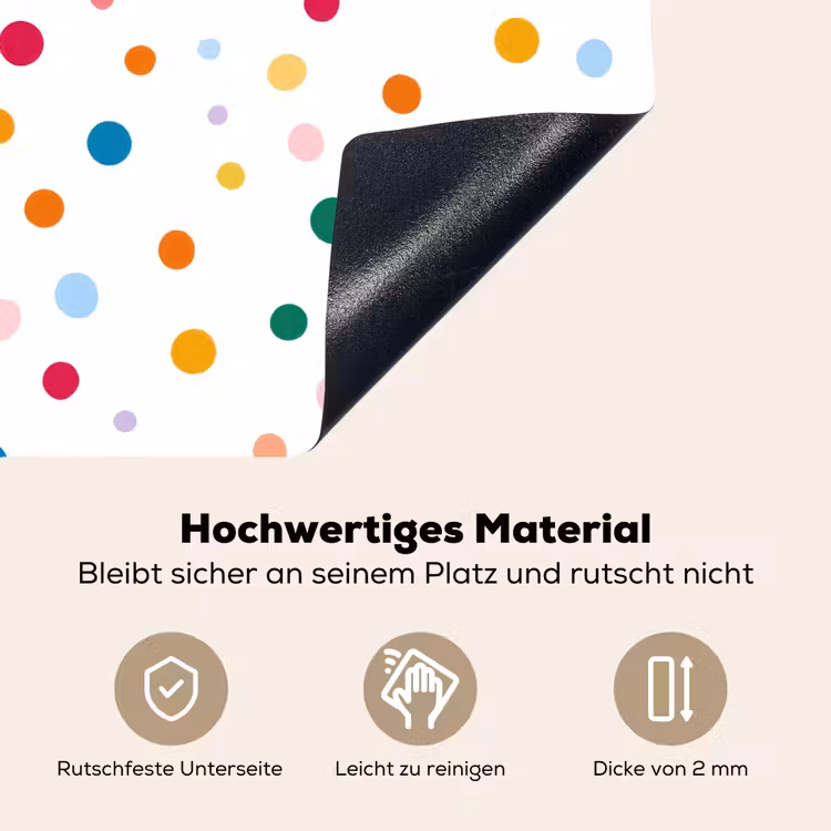 Stippen - Speels - Kleurrijk Inductie beschemer met haakjes klein 777 -ky-onderkant-de