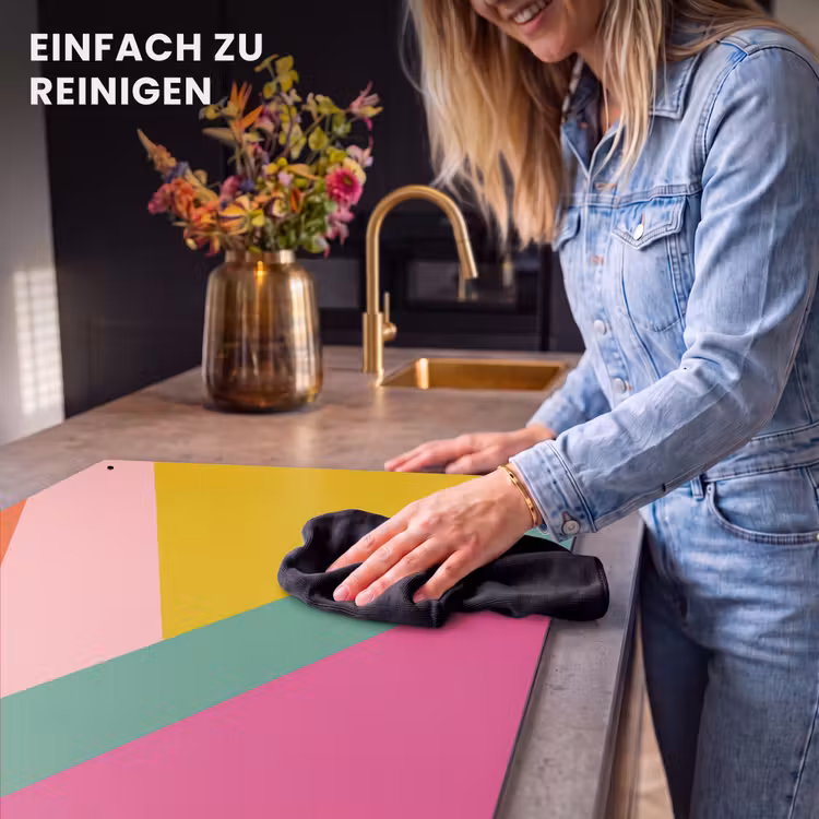 2-in-1 Herdabdeckplatte & Spritzschutz - Dreiecke - Bunt - Abstrakt - Driehoeken - Kleurrijk - Abstract Inductie beschemer met haakjes klein