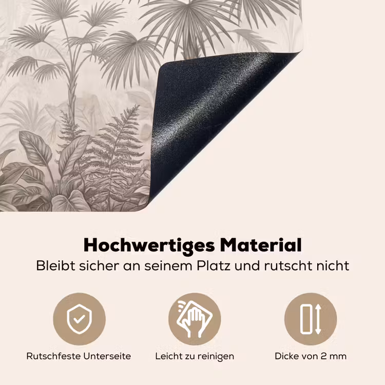 Jungle - Banenboom - Kolibrie - Beige Inductie beschemer met haakjes klein -ky-onderkant-de