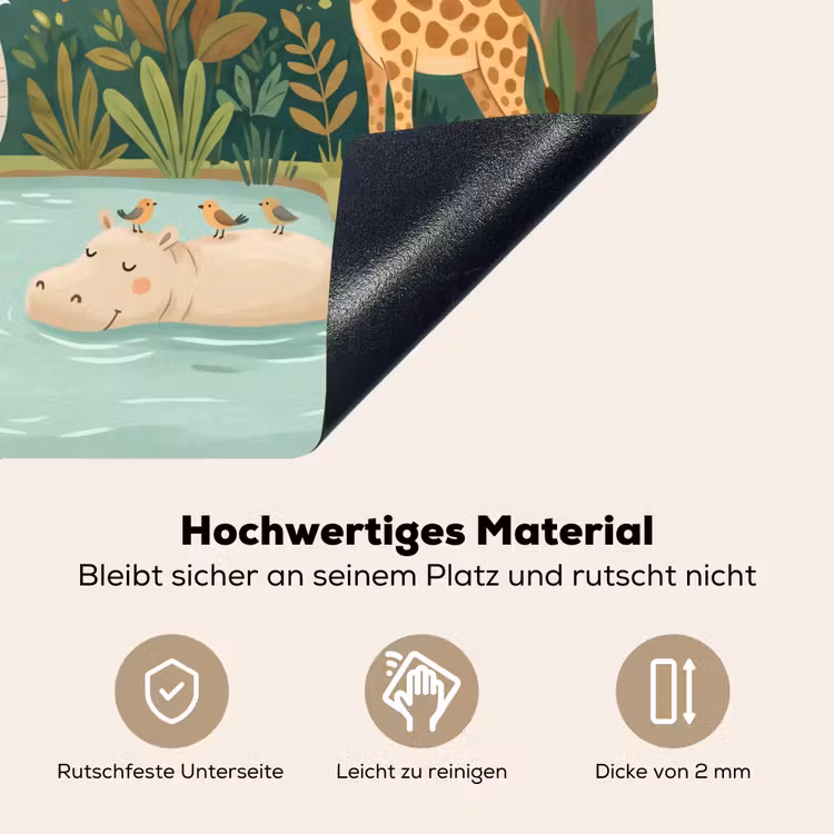 Jungle - Oase - Dieren - Kleurrijk Inductie beschemer met haakjes klein -ky-onderkant-de