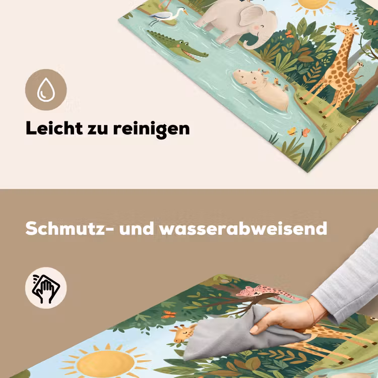 Jungle - Oase - Dieren - Kleurrijk Inductie beschemer met haakjes klein -ky-schoon-de