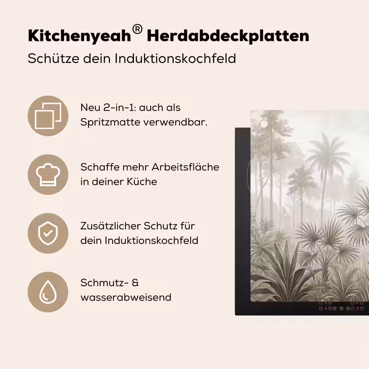 Jungle - Palmbomen - Natuur Inductie beschemer met haakjes klein -ky-usp-de
