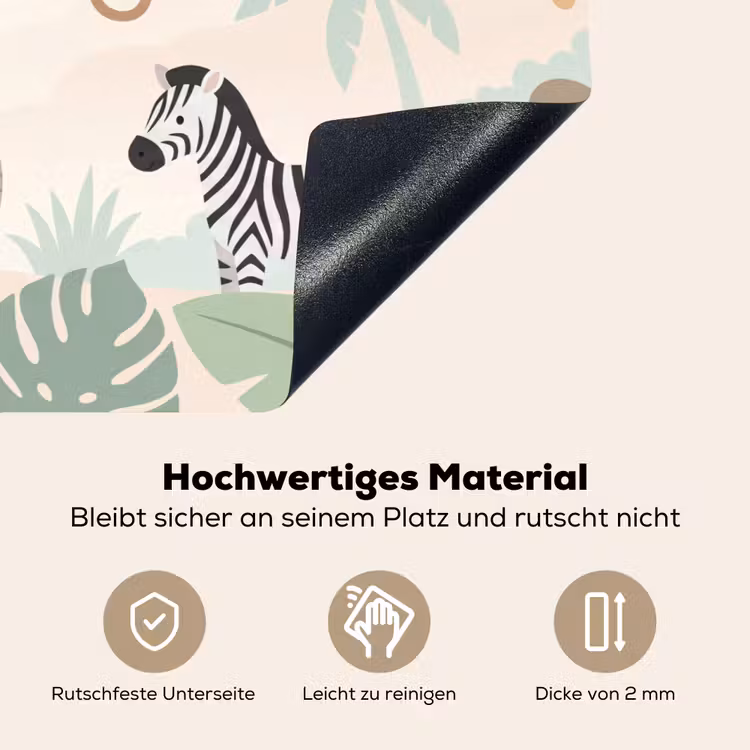 Jungle - Dieren - Groen Inductie beschemer met haakjes klein -ky-onderkant-de