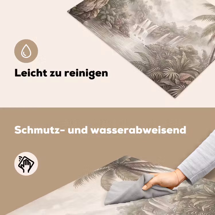 Jungle - Watervallen - Tropisch - Illustratie Inductie beschemer met haakjes klein -ky-schoon-de