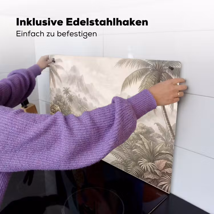 Jungle - Watervallen - Tropisch - Illustratie Inductie beschemer met haakjes klein -ky-ophangen-de