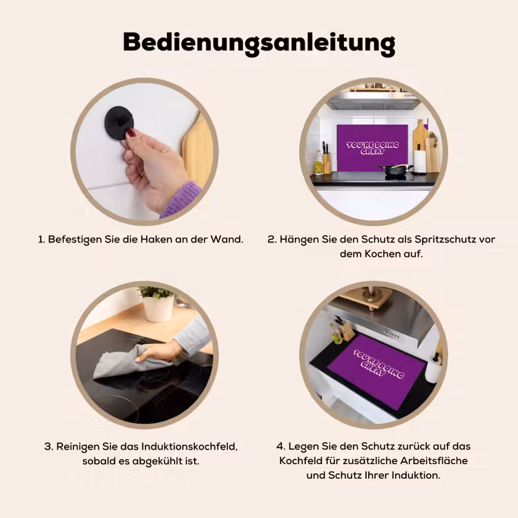 You're doing great - Paars - Bubble letters Inductie beschemer met haakjes klein -ky-gebruik-de