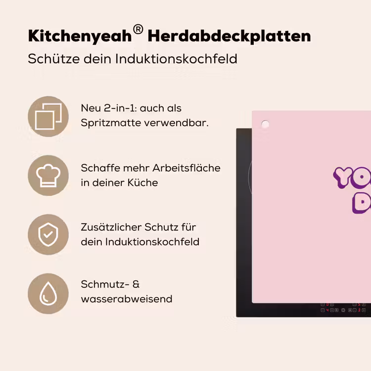 You're doing great - Roze - Bubble letters Inductie beschemer met haakjes klein -ky-usp-de