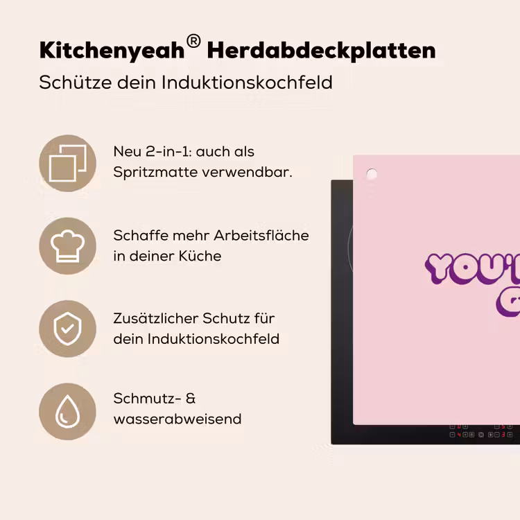 You're doing great - roze - 3D Inductie beschemer met haakjes klein -ky-usp-de