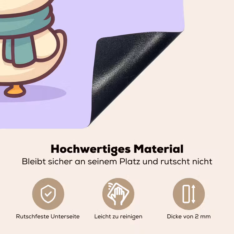 2-in-1 Herdabdeckplatte & Spritzschutz - Duck - Schal - Lila - Eend - Sjaal - Paars Inductie beschemer met haakjes klein