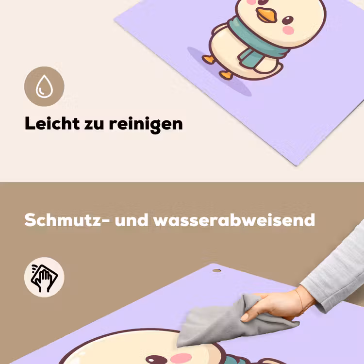 2-in-1 Herdabdeckplatte & Spritzschutz - Duck - Schal - Lila - Eend - Sjaal - Paars Inductie beschemer met haakjes klein