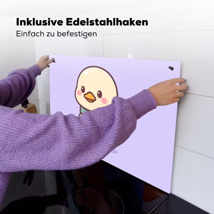 2-in-1 Herdabdeckplatte & Spritzschutz - Duck - Schal - Lila - Eend - Sjaal - Paars Inductie beschemer met haakjes klein