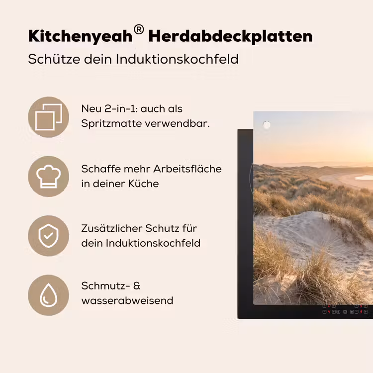 Duinen - Strand - Zee Inductie beschemer met haakjes klein -ky-usp-de