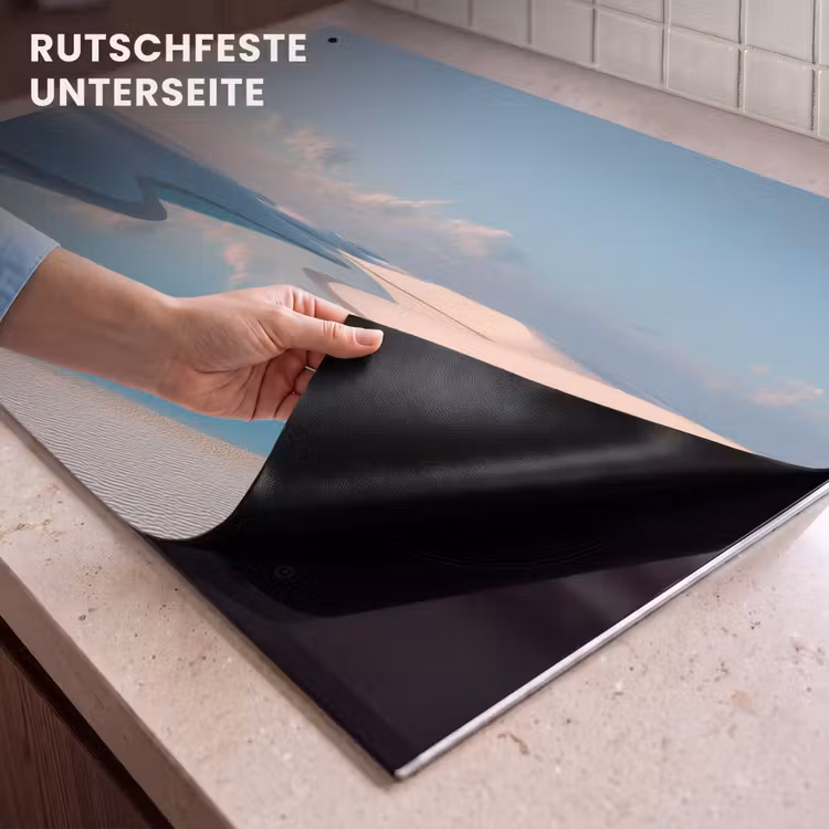 2-in-1 Herdabdeckplatte & Spritzschutz - Dünen - Teich - Unendliche Stille - Duinen - Waterplas - Oneindige rust Inductie beschemer met haakjes klein