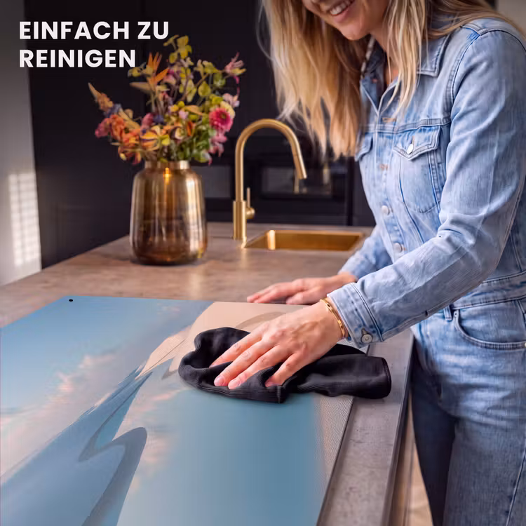 2-in-1 Herdabdeckplatte & Spritzschutz - Dünen - Teich - Unendliche Stille - Duinen - Waterplas - Oneindige rust Inductie beschemer met haakjes klein