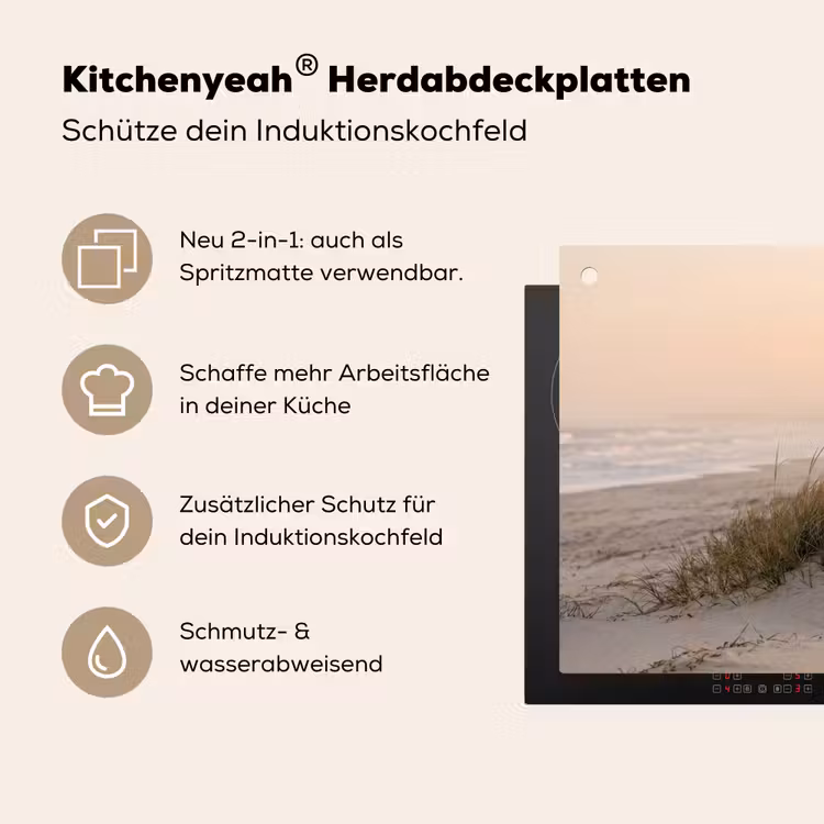 Duinlandschap - Zonsondergang - Strand Inductie beschemer met haakjes klein -ky-usp-de