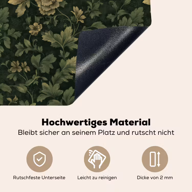 Donker - Groen - Goud - Botanisch Inductie beschemer met haakjes klein 777 -ky-onderkant-de