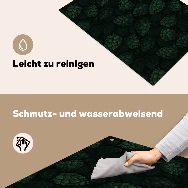 Donker - Groen - Hopbellen - Botanisch - Illustratie Inductie beschemer met haakjes klein 777 -ky-schoon-de